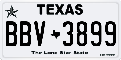 TX license plate BBV3899