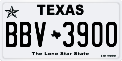 TX license plate BBV3900
