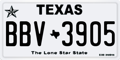 TX license plate BBV3905