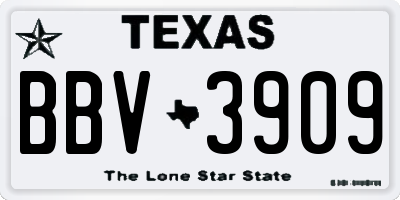 TX license plate BBV3909