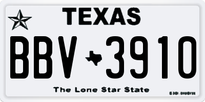 TX license plate BBV3910