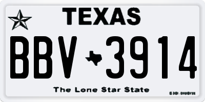 TX license plate BBV3914