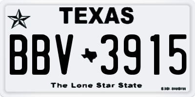 TX license plate BBV3915