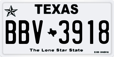 TX license plate BBV3918