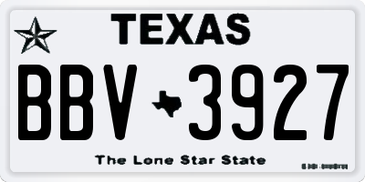 TX license plate BBV3927