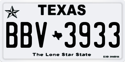 TX license plate BBV3933