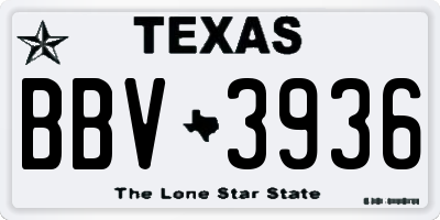TX license plate BBV3936
