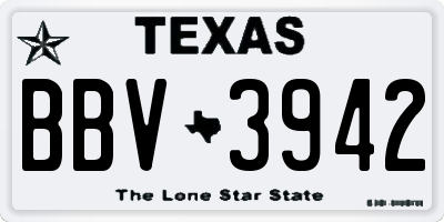 TX license plate BBV3942