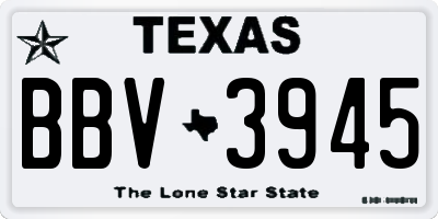 TX license plate BBV3945