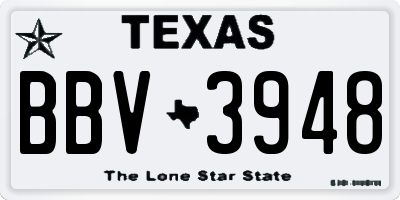 TX license plate BBV3948