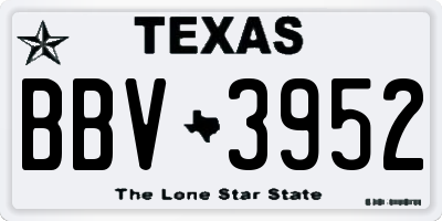 TX license plate BBV3952