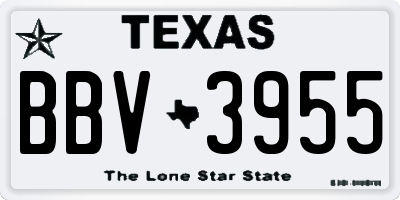 TX license plate BBV3955