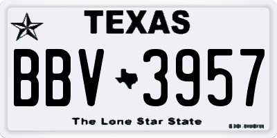 TX license plate BBV3957