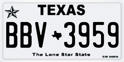TX license plate BBV3959