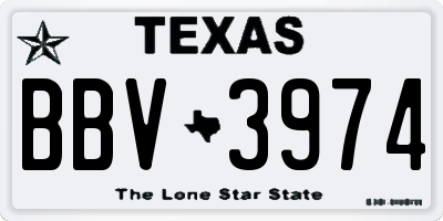 TX license plate BBV3974