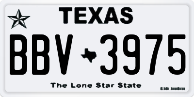TX license plate BBV3975