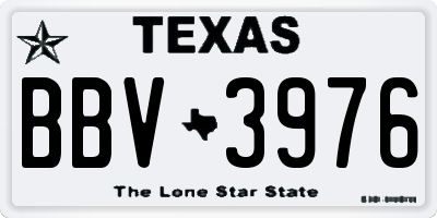 TX license plate BBV3976