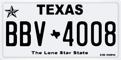 TX license plate BBV4008