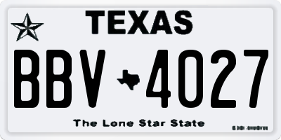 TX license plate BBV4027