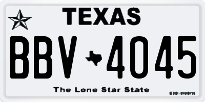 TX license plate BBV4045