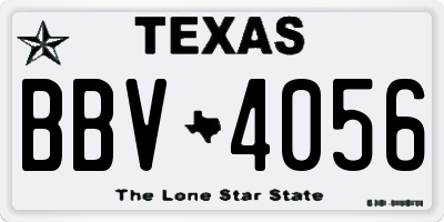 TX license plate BBV4056