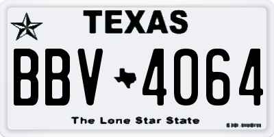 TX license plate BBV4064