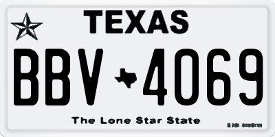 TX license plate BBV4069