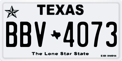 TX license plate BBV4073