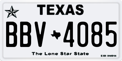 TX license plate BBV4085