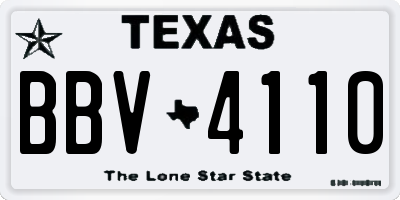 TX license plate BBV4110