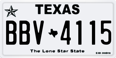 TX license plate BBV4115