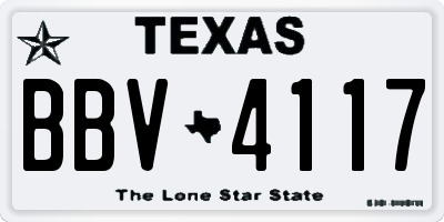 TX license plate BBV4117