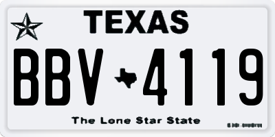 TX license plate BBV4119