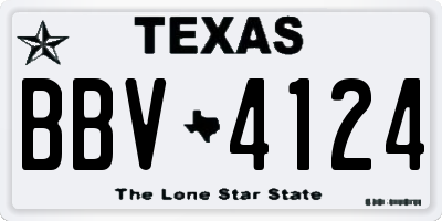 TX license plate BBV4124