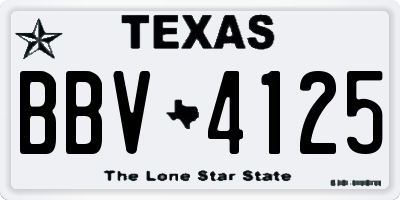 TX license plate BBV4125