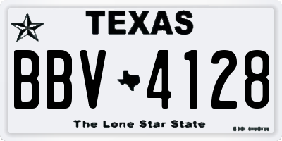 TX license plate BBV4128