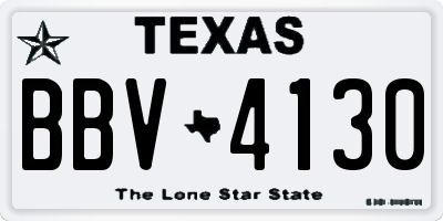 TX license plate BBV4130