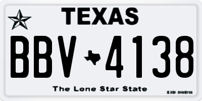 TX license plate BBV4138