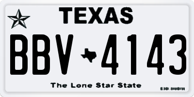 TX license plate BBV4143