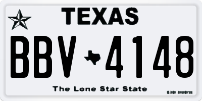 TX license plate BBV4148