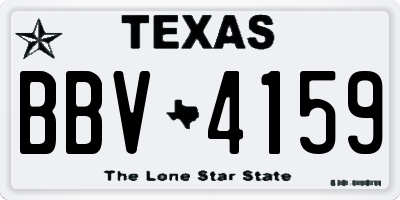 TX license plate BBV4159