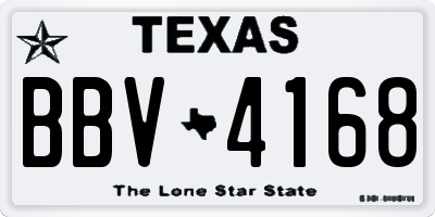 TX license plate BBV4168