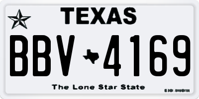 TX license plate BBV4169