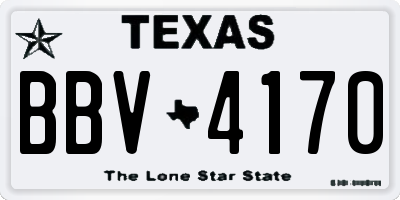 TX license plate BBV4170
