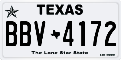 TX license plate BBV4172