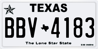 TX license plate BBV4183