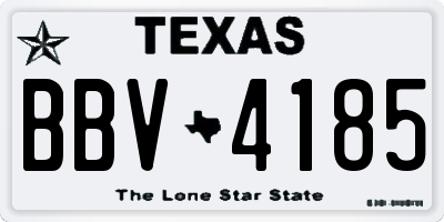 TX license plate BBV4185