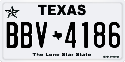 TX license plate BBV4186