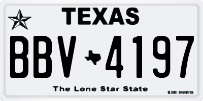 TX license plate BBV4197