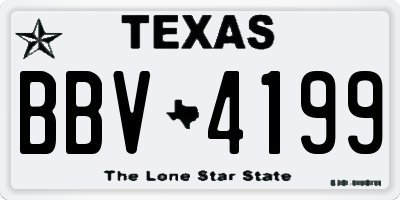 TX license plate BBV4199